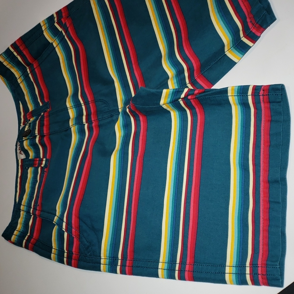 Colorful Men's Striped Board shorts.